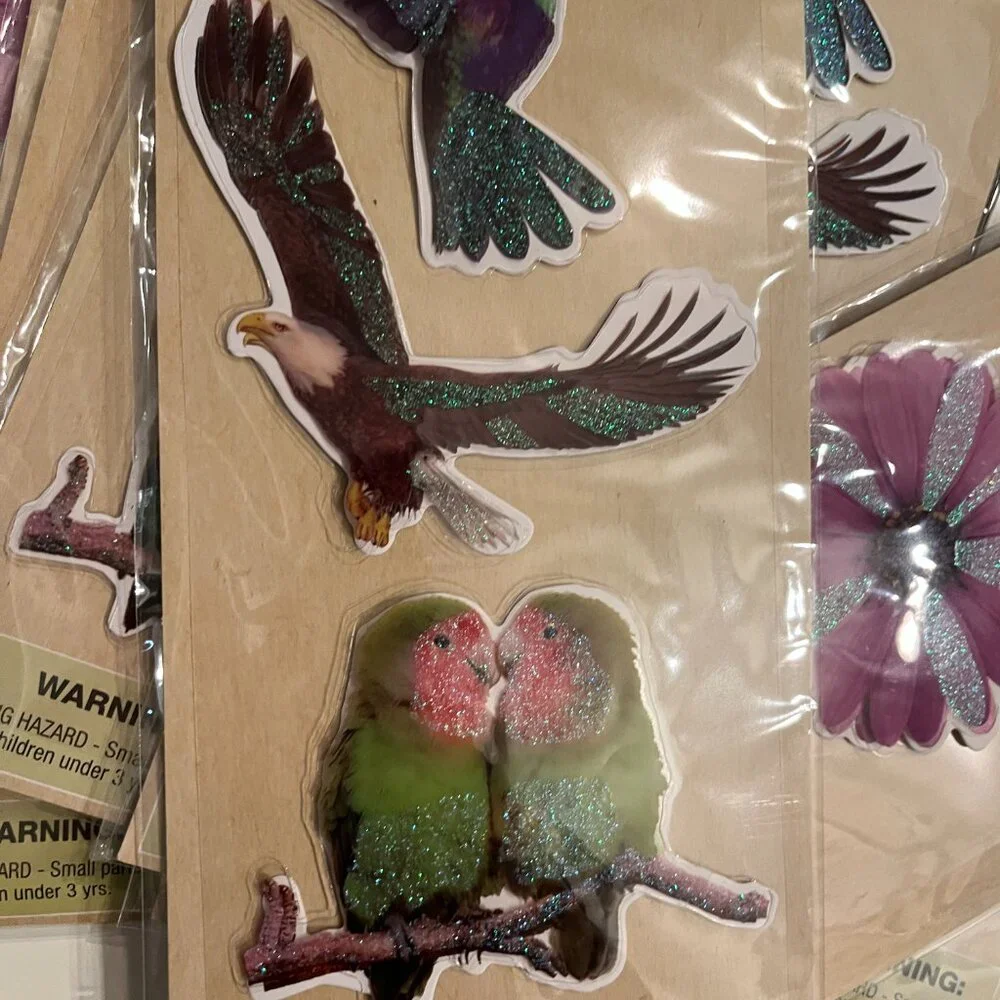 Mixed Bird & Flower Foam Stickers 10 Packs Home‎ Décor DIY Projects NEW